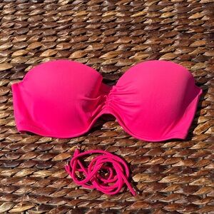 Victoria's Secret Hot Pink Strapless Bandeau Bikini Top